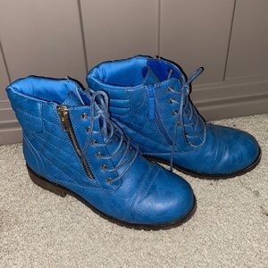 Blue Combat Boots